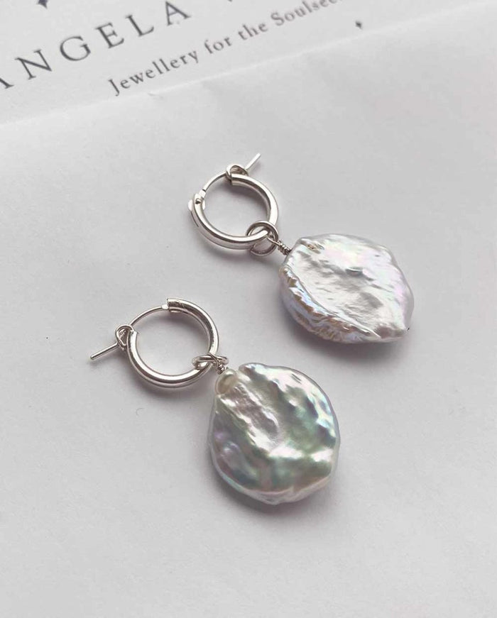 Perle barocche grandi naturali montate in argento 925 Perle barocche grandi naturali montate in argento 925