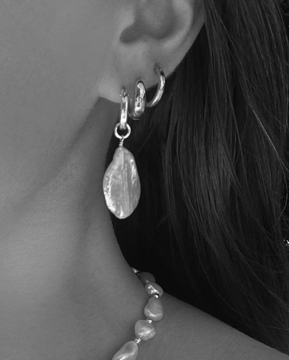 Radiance Keshi Pearl Huggie EarringsEarringsSterling SilverAngela Wozniak Jewellery