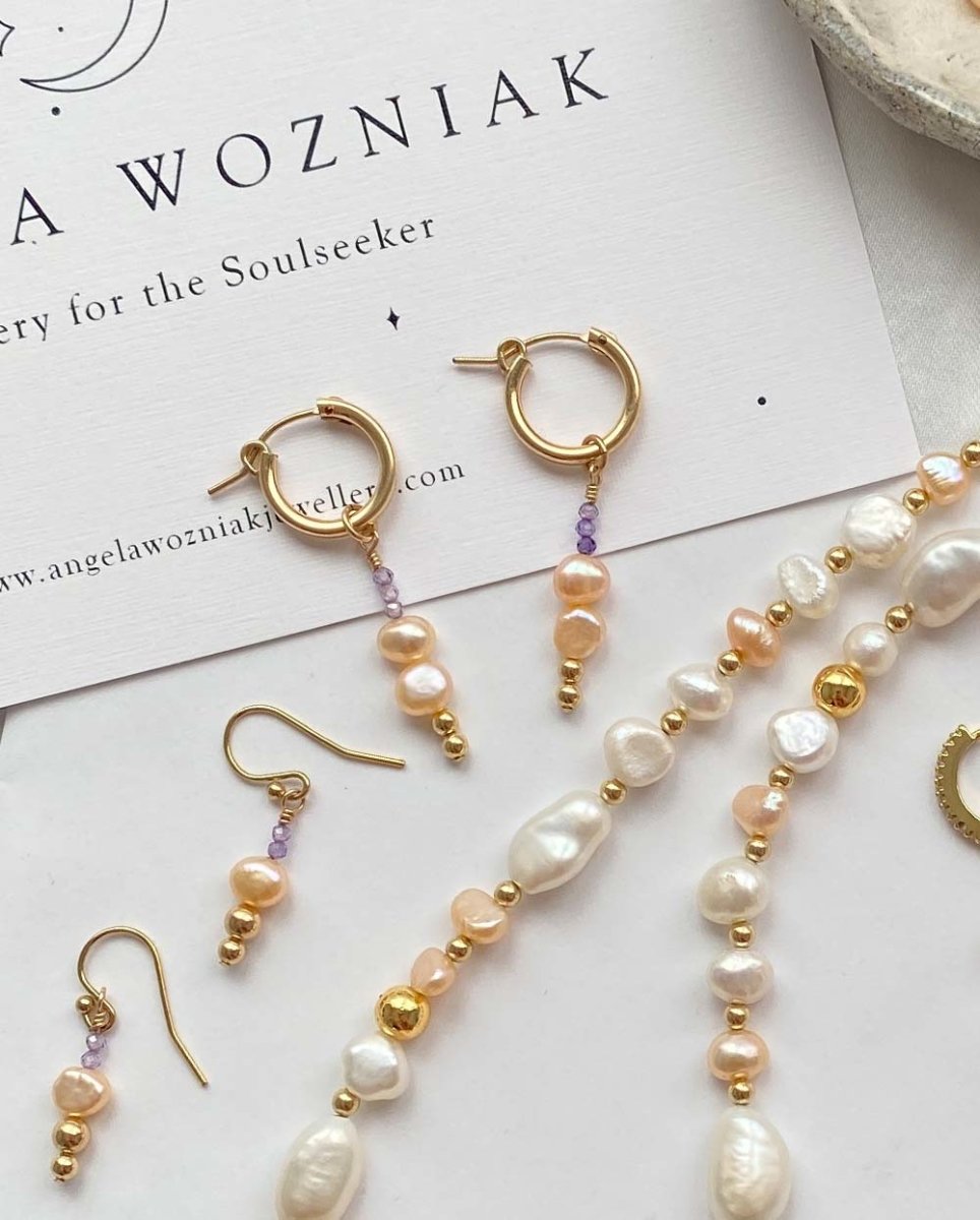 Rhea Pearl & Amethyst EarringsEarrings14K Gold FilledAngela Wozniak Jewellery