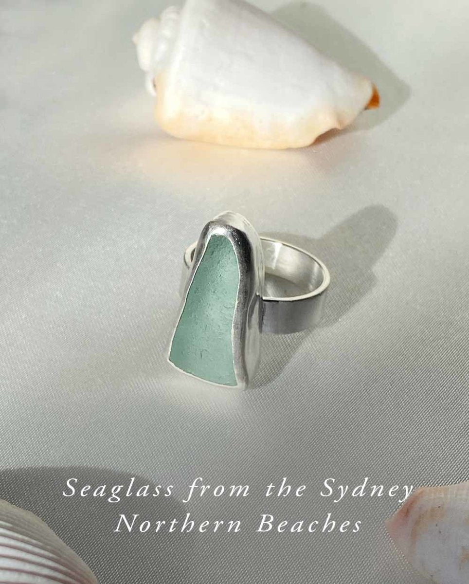 Rockpool Seaglass Ring / Rare Colour / #501RingsSize 7Angela Wozniak Jewellery