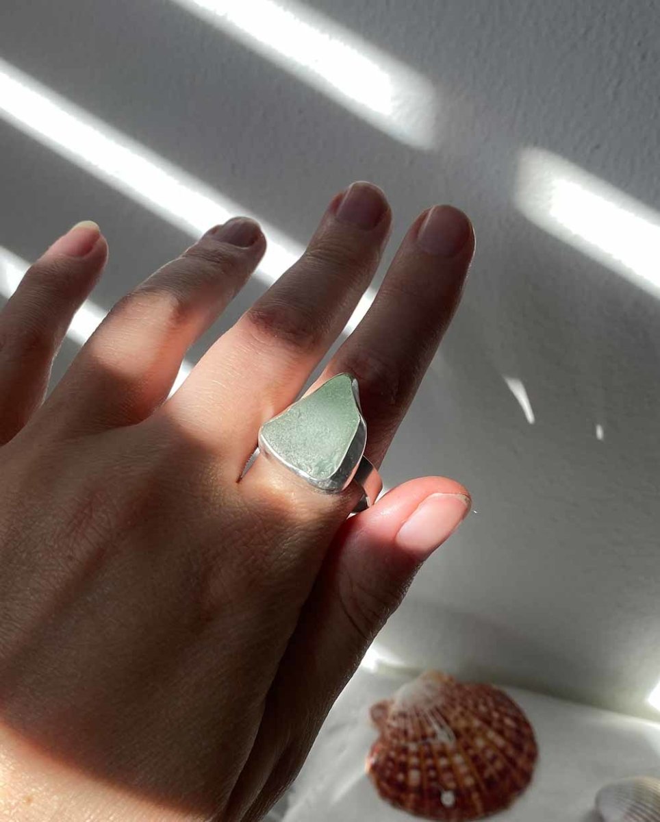 Seafoam Seaglass Ring - 601RingsSize 14.5Angela Wozniak Jewellery