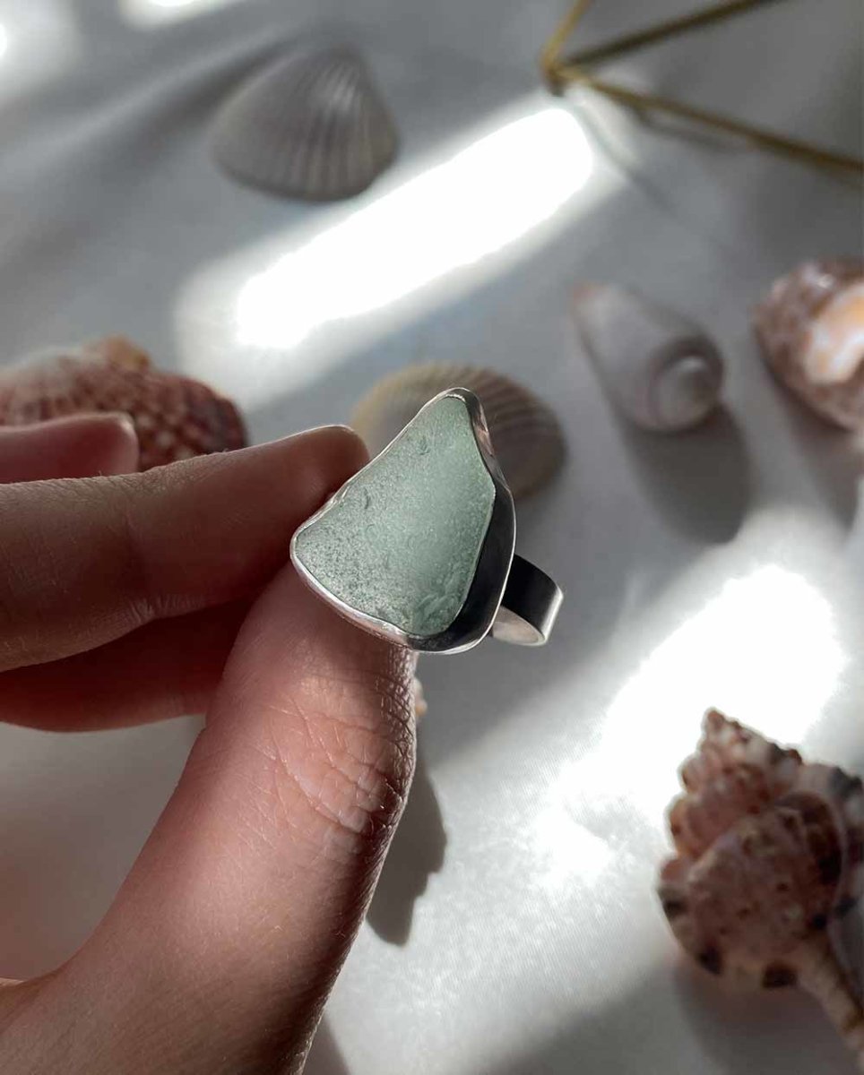 Seafoam Seaglass Ring - 601RingsSize 14.5Angela Wozniak Jewellery