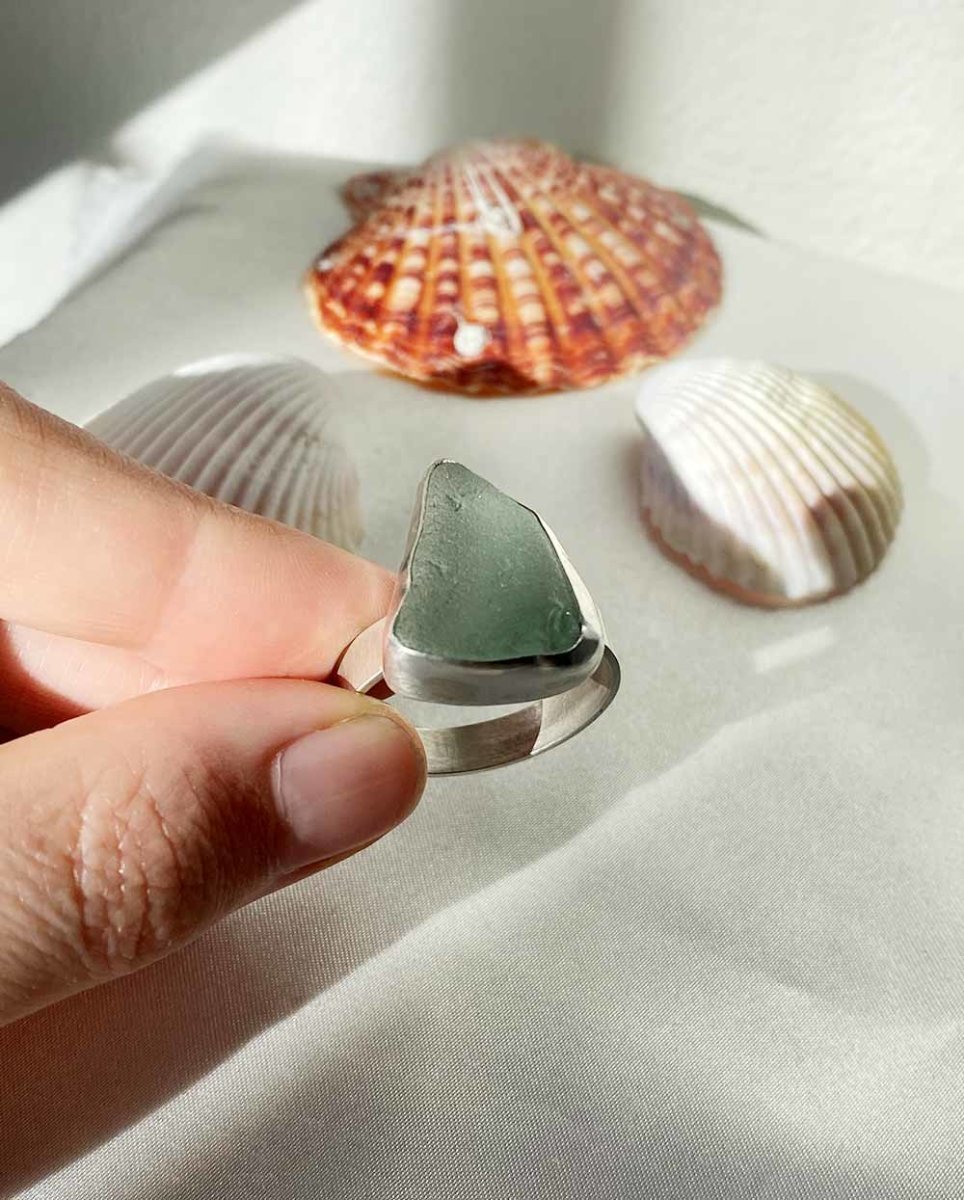 Seafoam Seaglass Ring - 601RingsSize 14.5Angela Wozniak Jewellery
