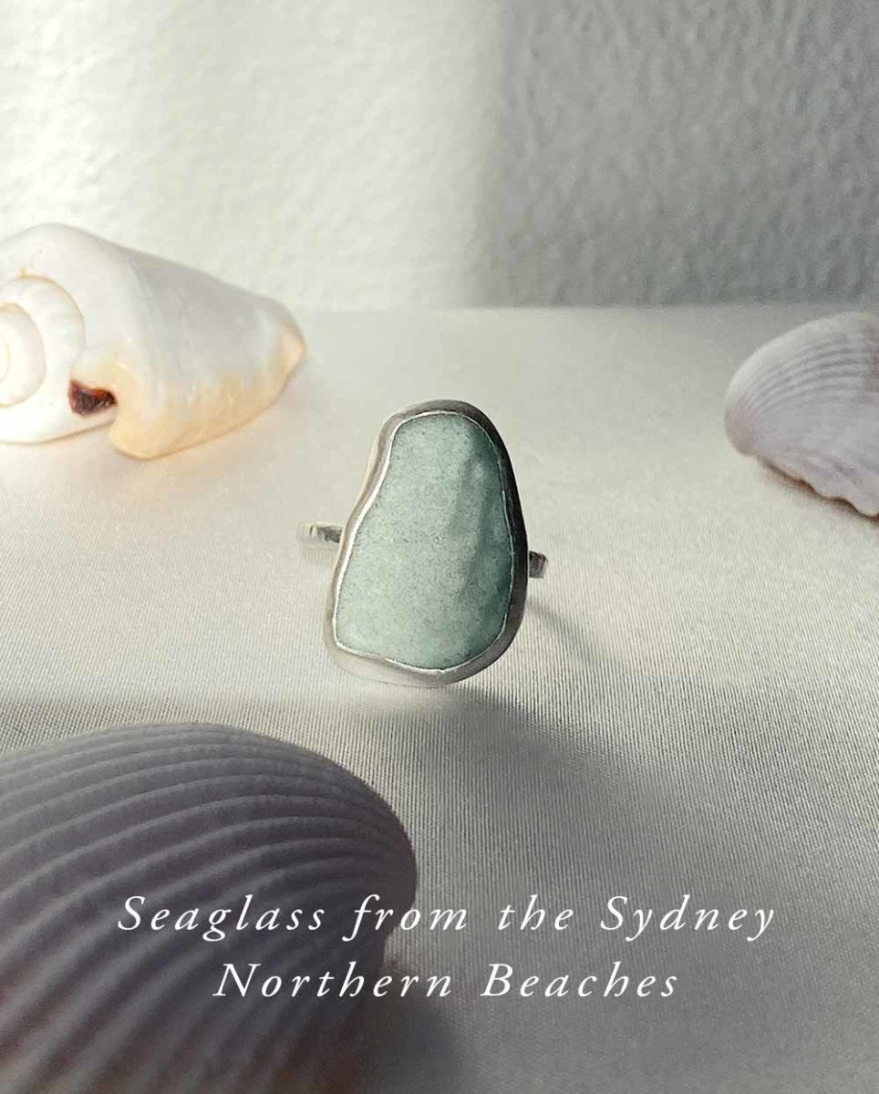 Seafoam Seaglass Ring / Uncommon colour / #603RingsSize 6Angela Wozniak Jewellery