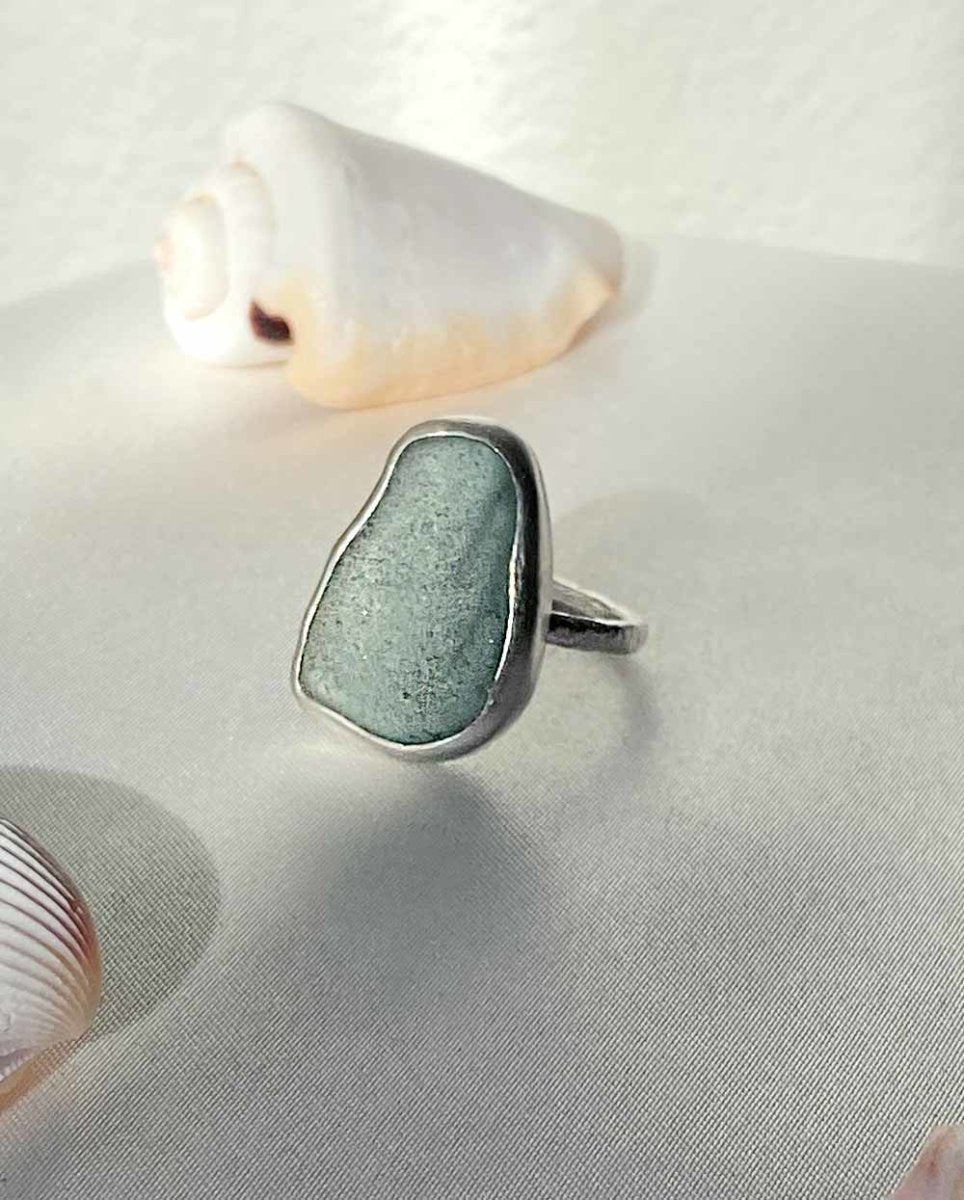 Seafoam Seaglass Ring / Uncommon colour / #603RingsSize 6Angela Wozniak Jewellery