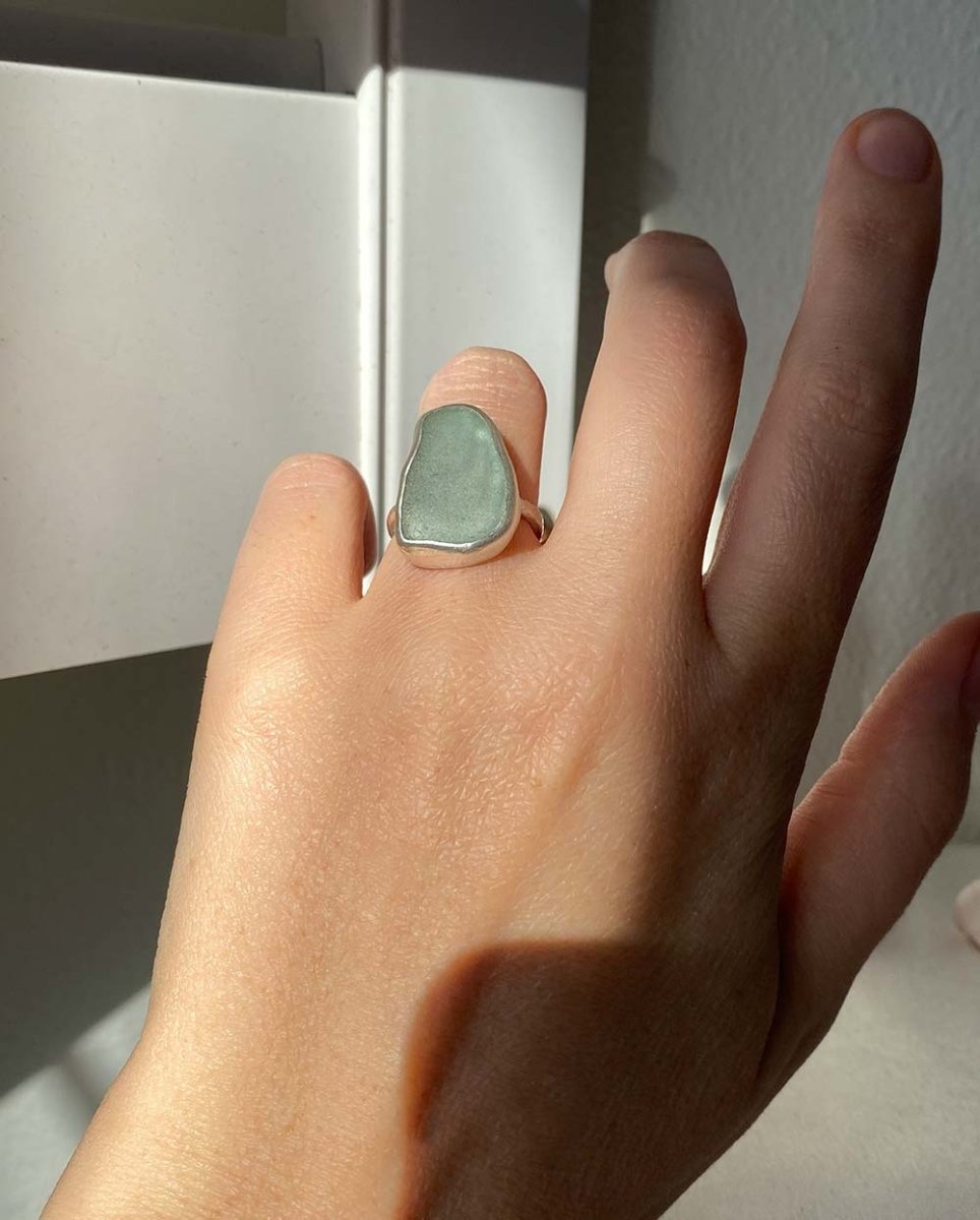 Seafoam Seaglass Ring / Uncommon colour / #603RingsSize 6Angela Wozniak Jewellery