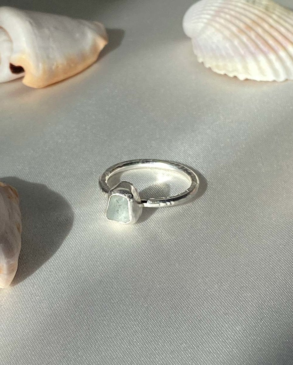 Seafoam Seaglass Ring / Uncommon colour / #604RingsSize 7Angela Wozniak Jewellery
