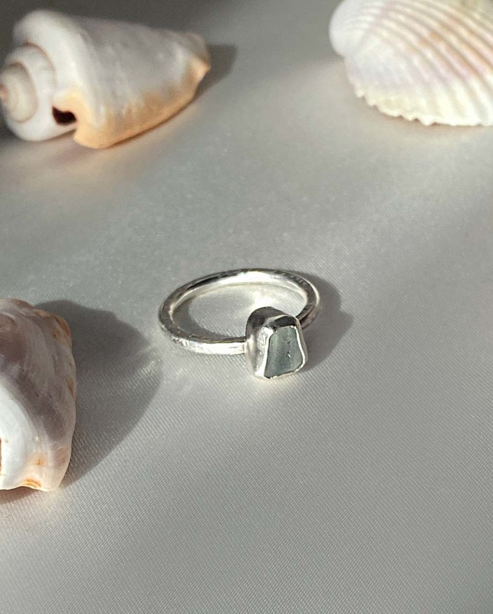 Seafoam Seaglass Ring / Uncommon colour / #604RingsSize 7Angela Wozniak Jewellery