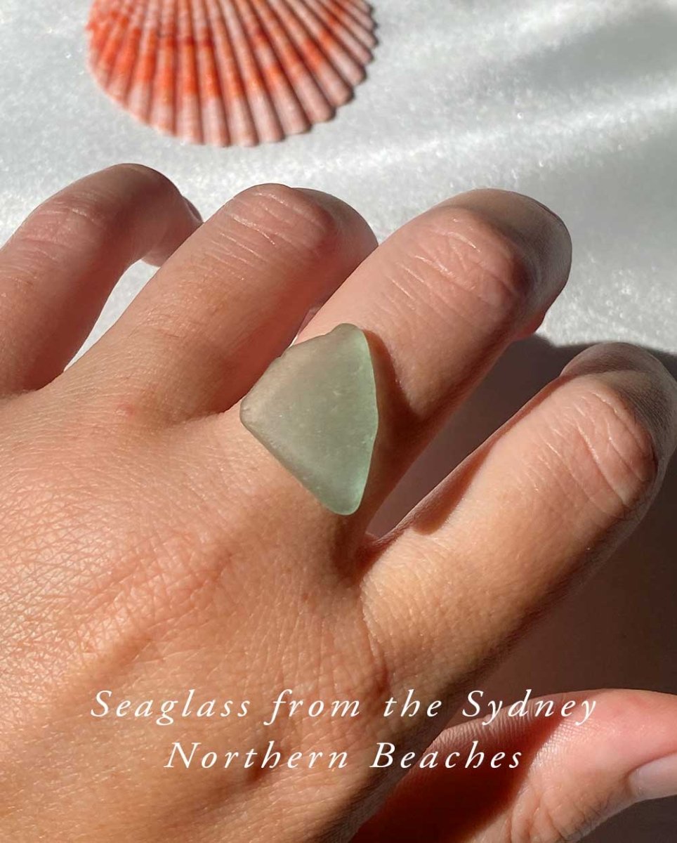 Seafoam Seaglass Ring / Uncommon Colour / #608RingsMADE TO ORDERAngela Wozniak Jewellery