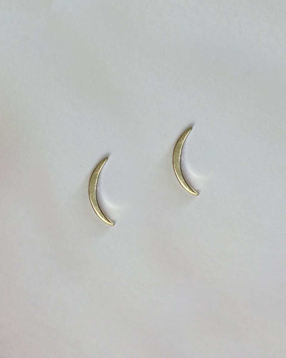 Tiny Moon Arc StudsEarringsSterling SilverAngela Wozniak Jewellery