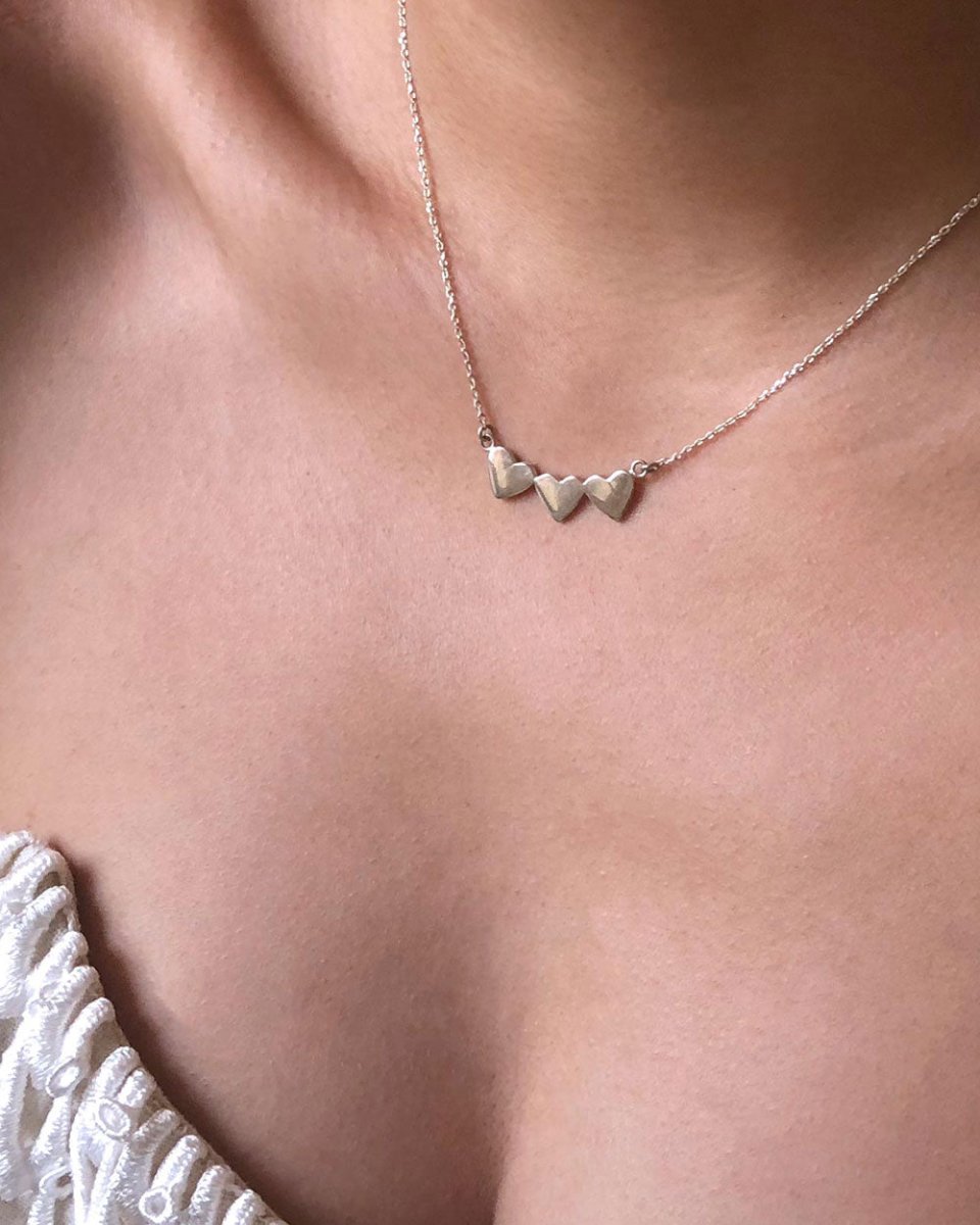 Triple Heart NecklaceNecklacesSterling SilverAngela Wozniak Jewellery