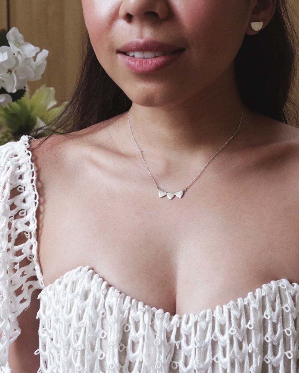 Triple Heart NecklaceNecklacesSterling SilverAngela Wozniak Jewellery